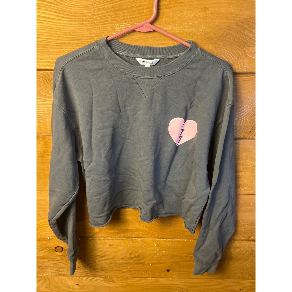Wildfox I Wish It Was Saturday Graphic Cropped Sweatshirt Women's Crewneck Chic